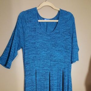 Teal and black sweater dress